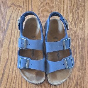 Kids Birkenstock Blue Leather Sandals